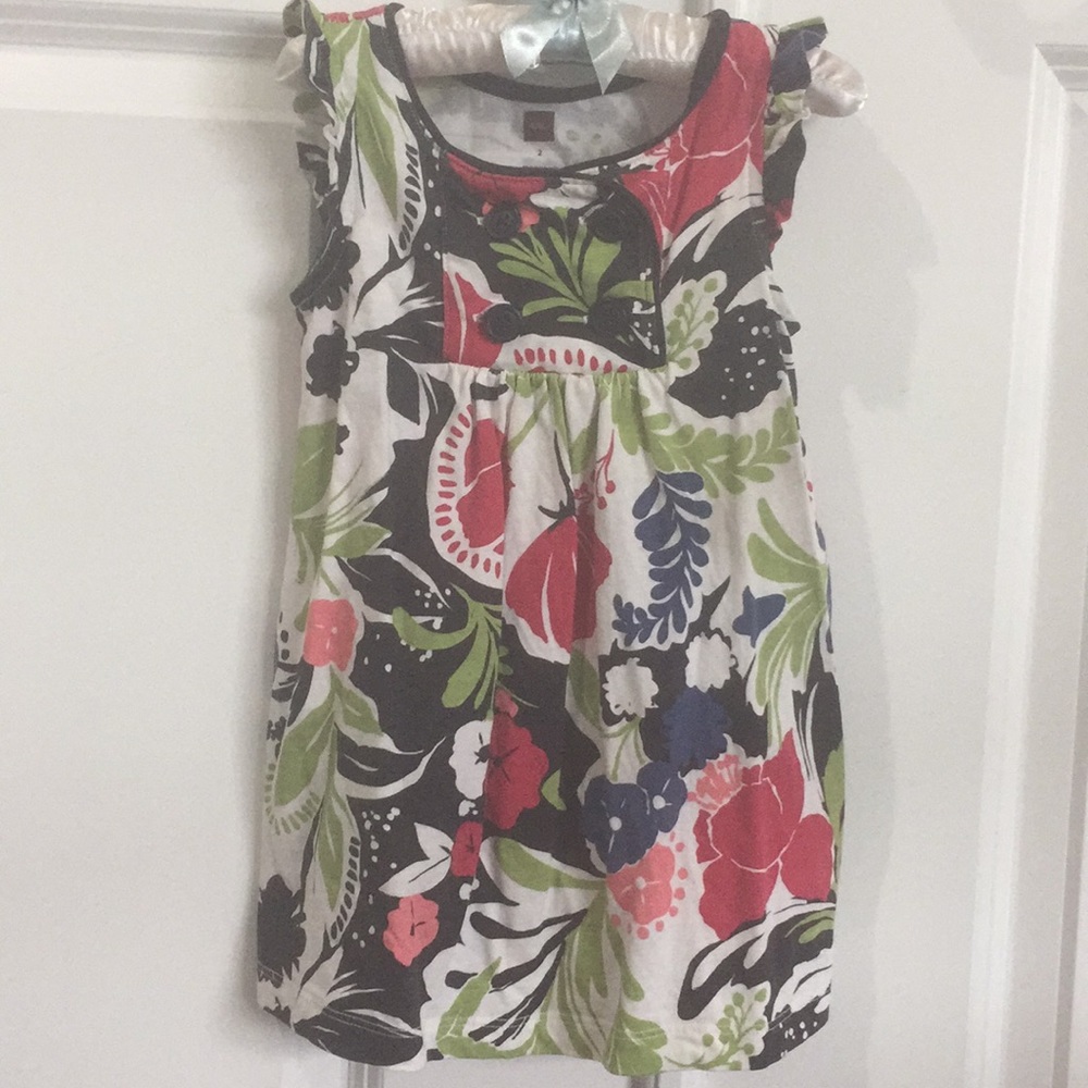 Tea Collection Floral Flutter Dress sailor btn 2